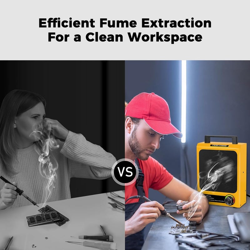 NOEVSBIG Fume Extractor, Adjustable Suction Power Solder Fume Extractor with 4 Carbon Filters, Soldering Fan for Soldering, Stained Glass, Laser Engraving, and DIY Projects - Image 3